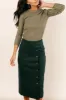 Lonnie Button Sleeve Sweater in Green - FINAL SALE sold by bohme