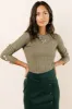 Lonnie Button Sleeve Sweater in Green - FINAL SALE sold by bohme
