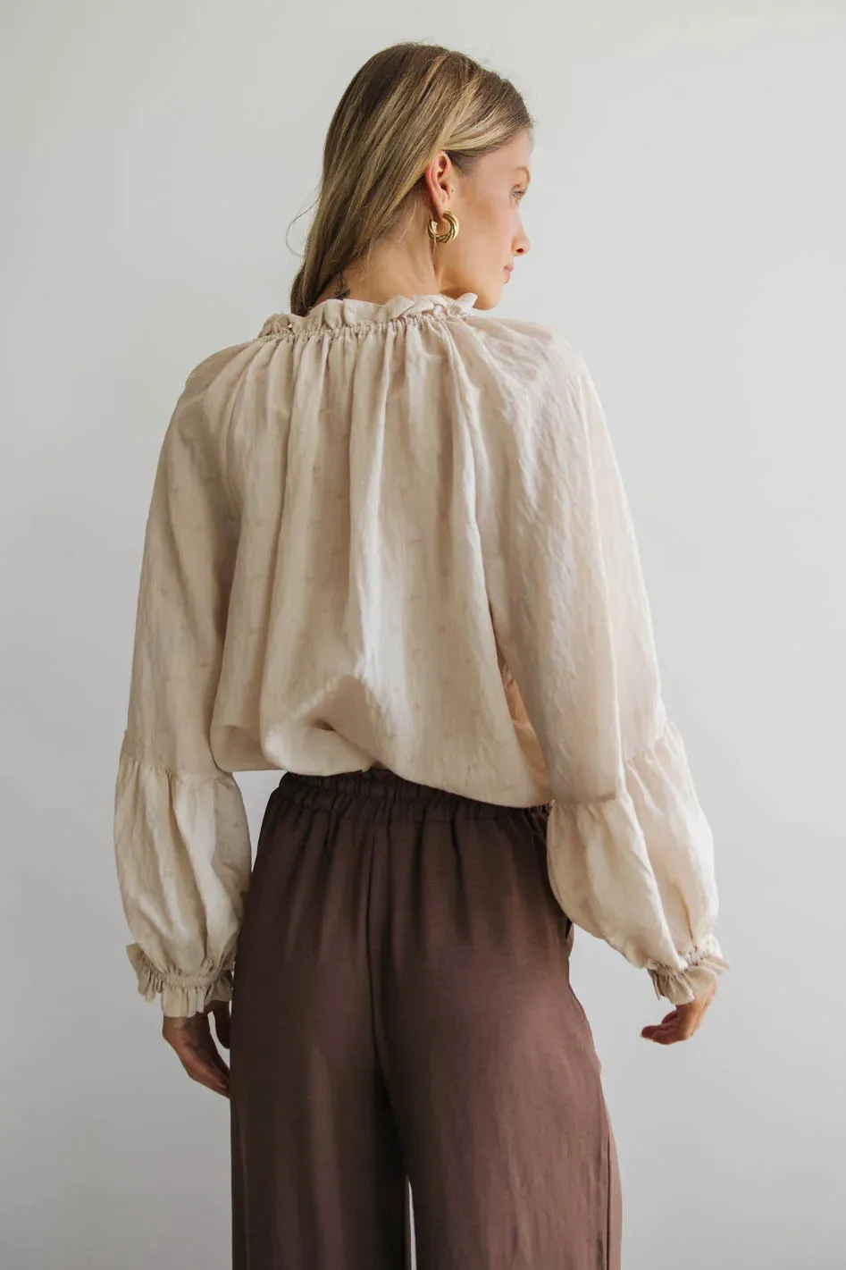 Elowen Button Up Blouse in Cream - FINAL SALE sold by bohme product image thumbnail 2