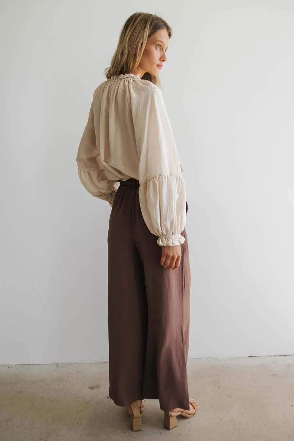 Elowen Button Up Blouse in Cream - FINAL SALE sold by bohme product image thumbnail 4