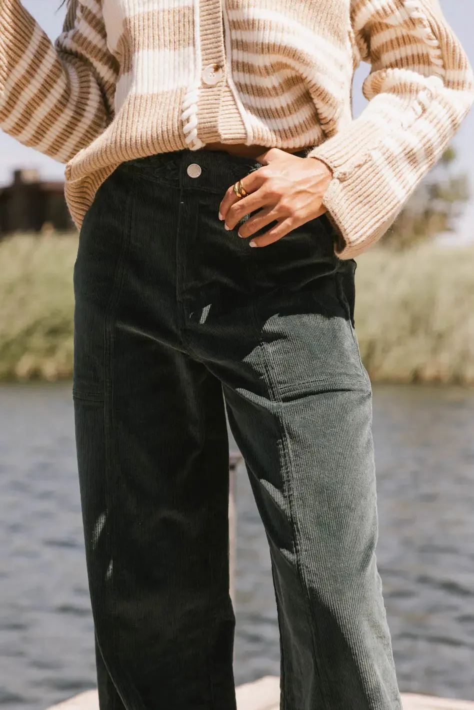 Ariella Corduroy Pants in Teal - FINAL SALE sold by bohme product image thumbnail 4