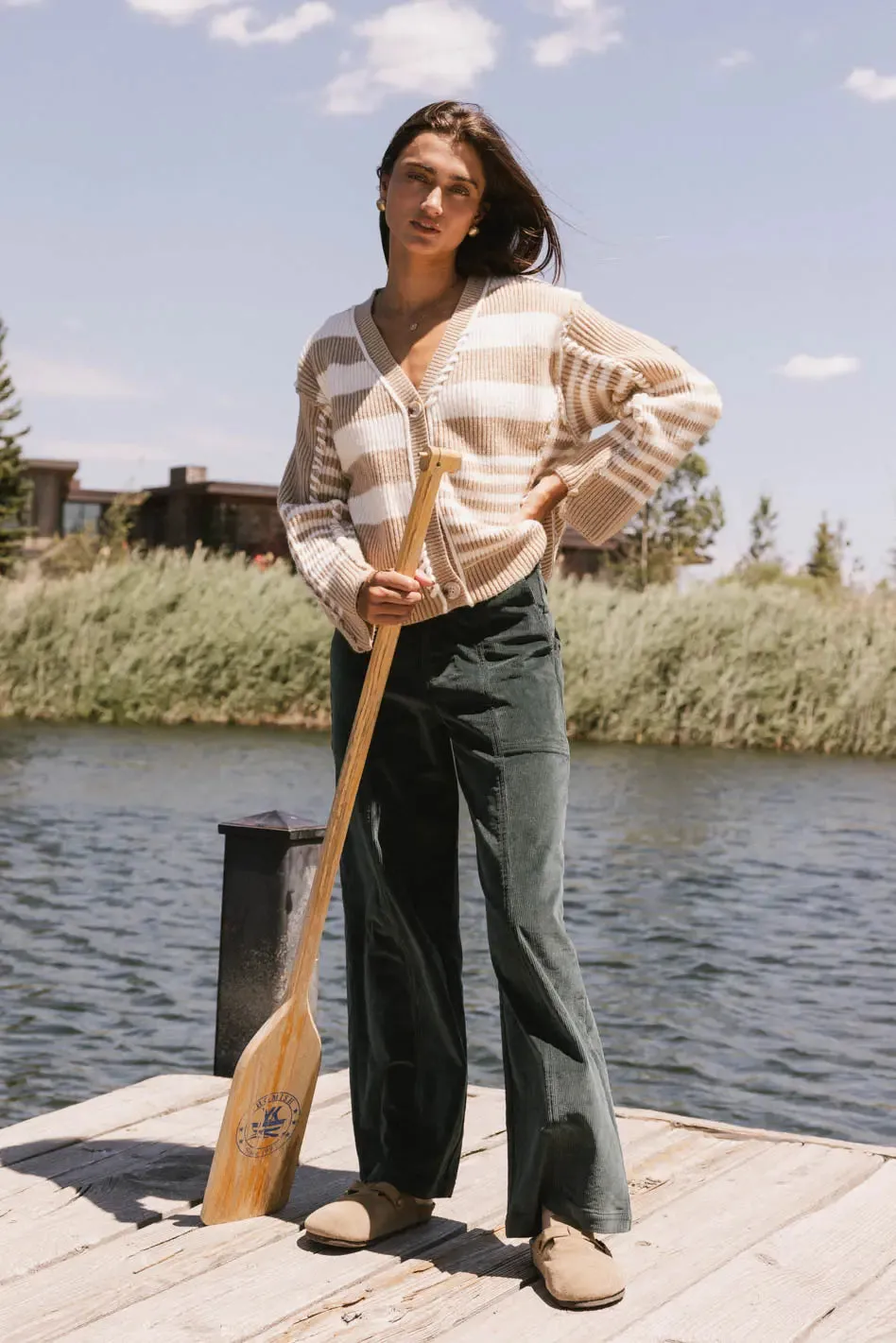 Ariella Corduroy Pants in Teal - FINAL SALE sold by bohme product image thumbnail 3