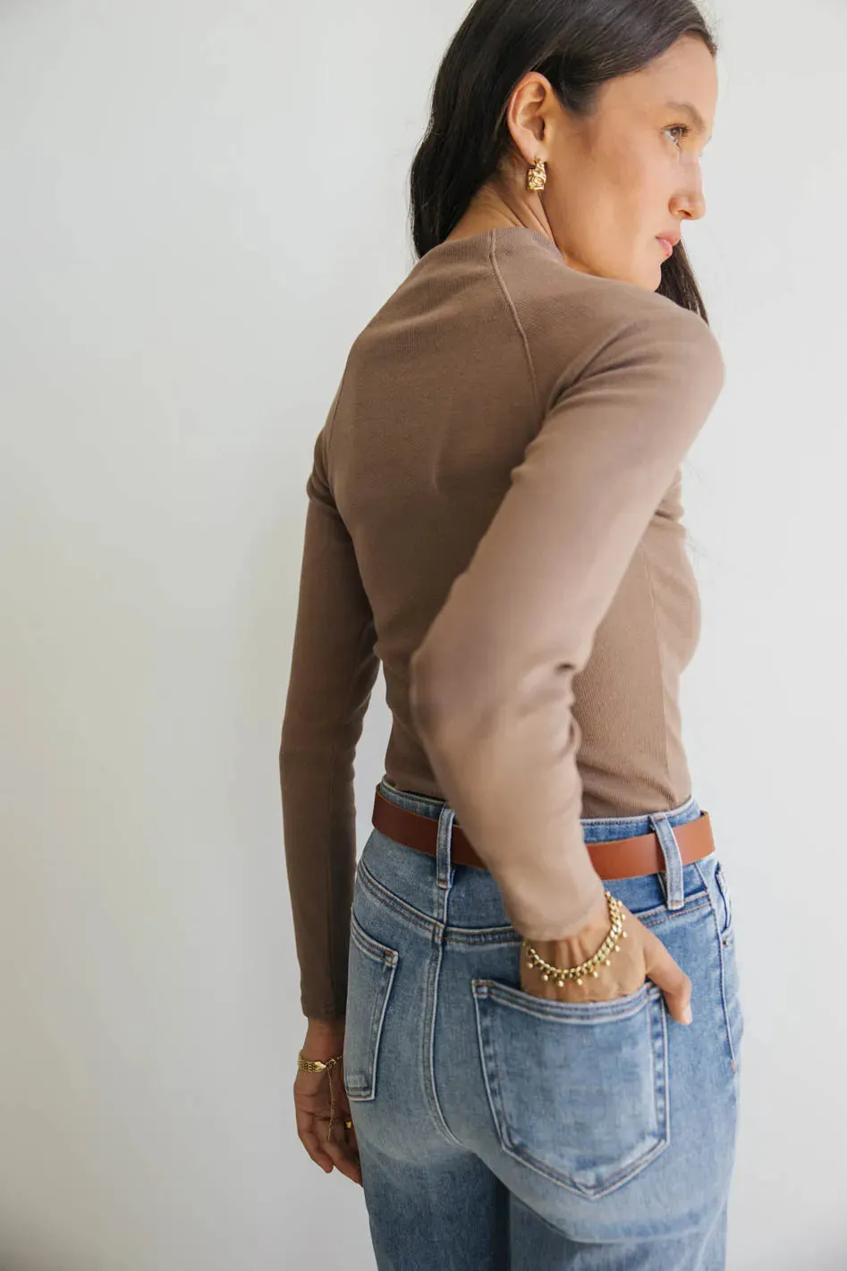 Amaya Mock Neck Top in Mocha - FINAL SALE sold by bohme product image thumbnail 2