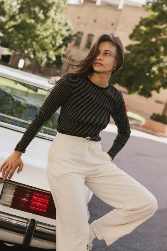Erin Striped Top in Black - FINAL SALE sold by bohme
