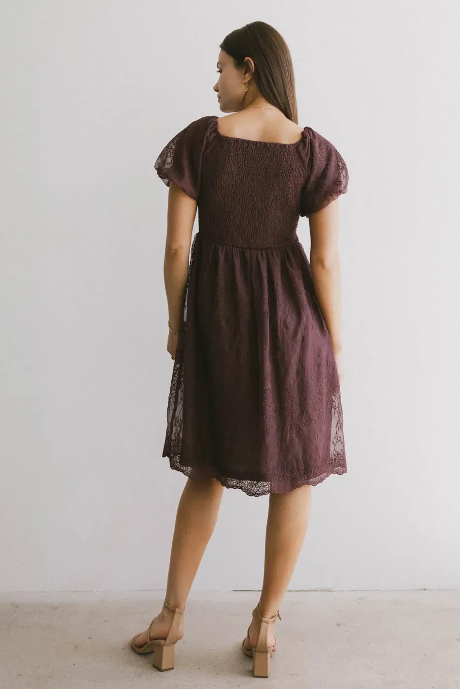 Karrie Embroidered Midi Dress in Purple - FINAL SALE sold by bohme product image thumbnail 3