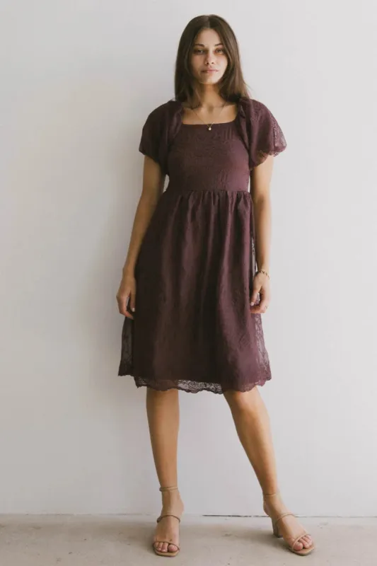 Karrie Embroidered Midi Dress in Purple - FINAL SALE sold by bohme