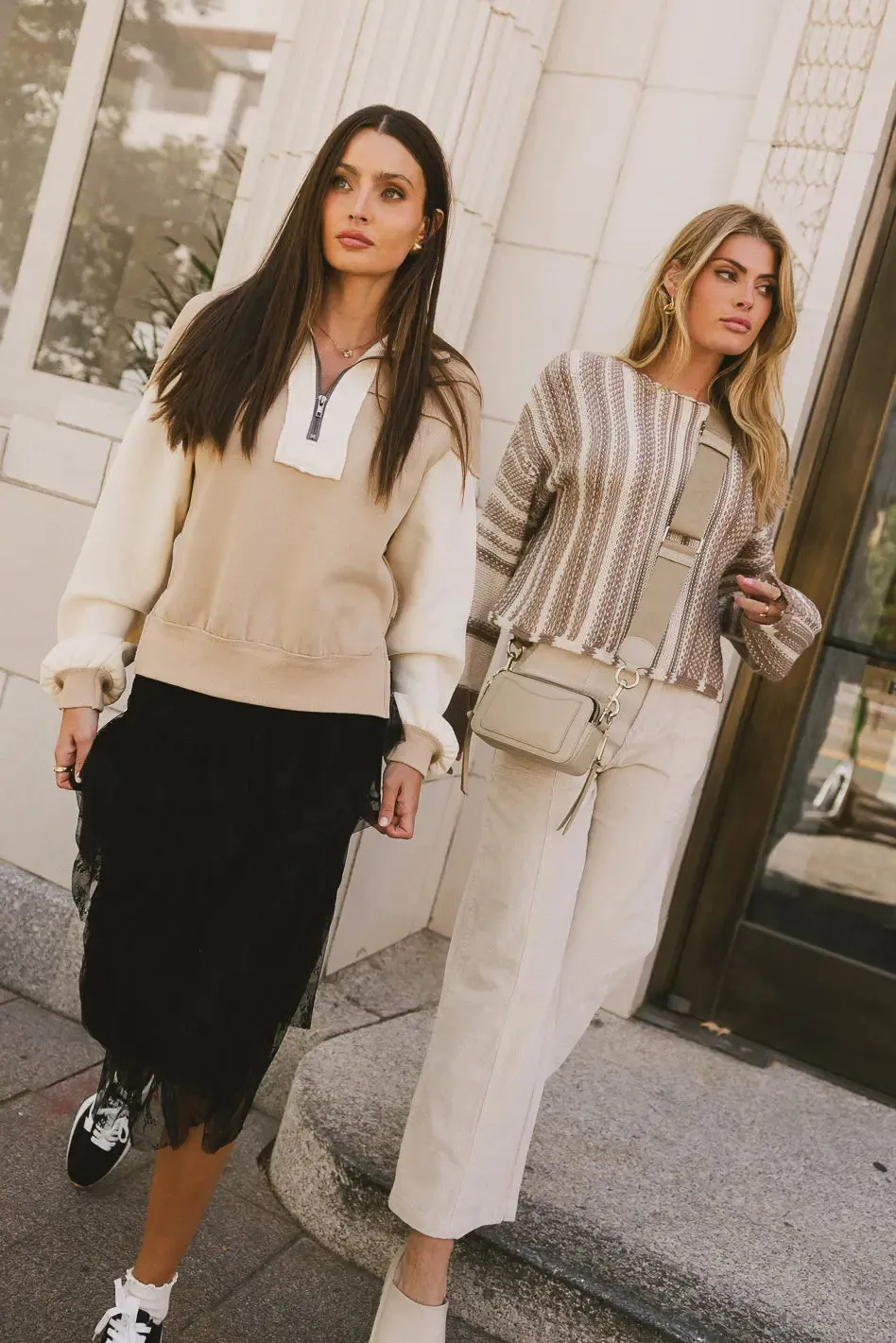 Zeya Half Zip Sweatshirt in Tan - FINAL SALE sold by bohme product image thumbnail 4