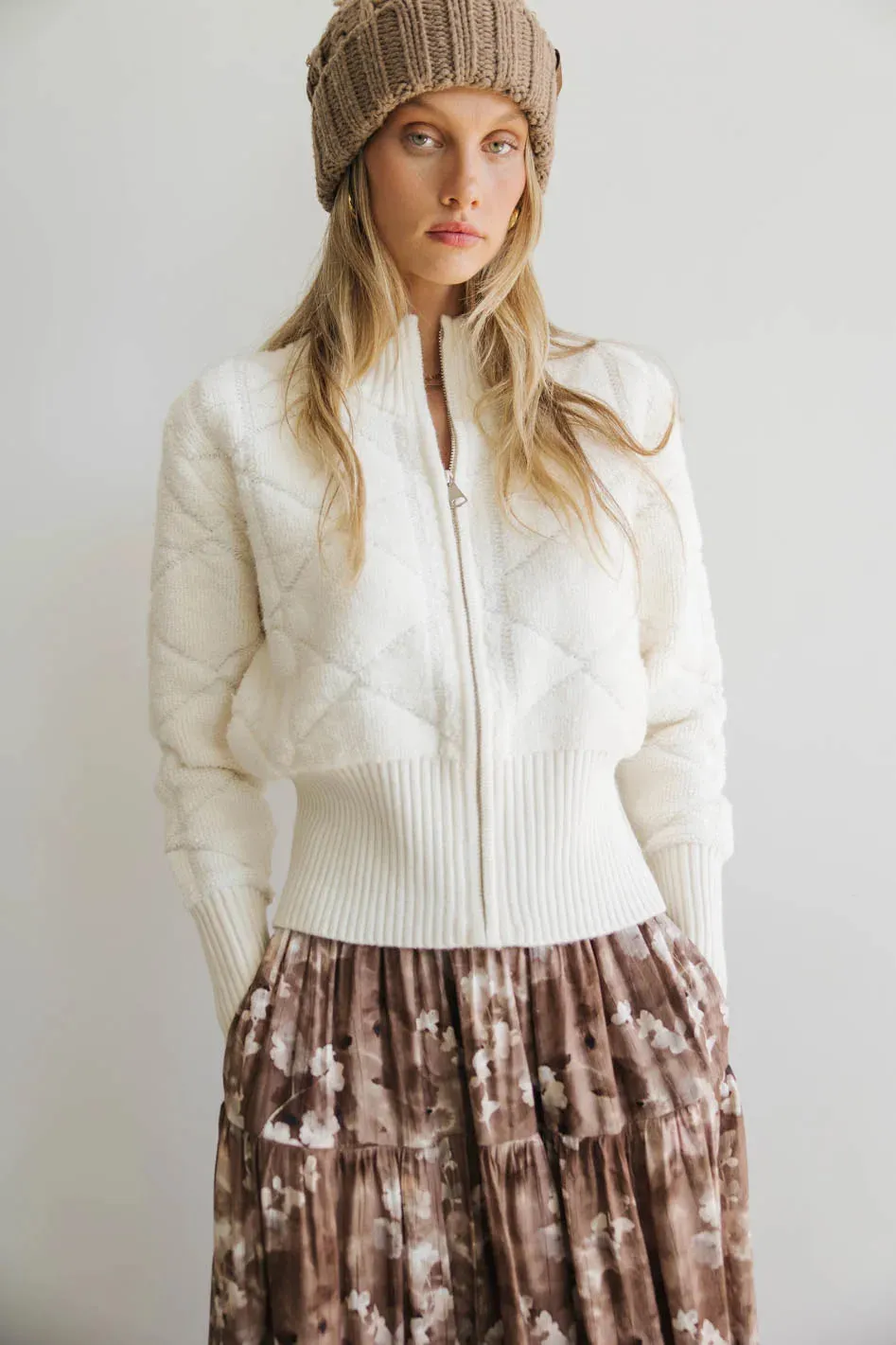 Sheena Quilted Jacket in Ivory - FINAL SALE sold by bohme product image thumbnail 4