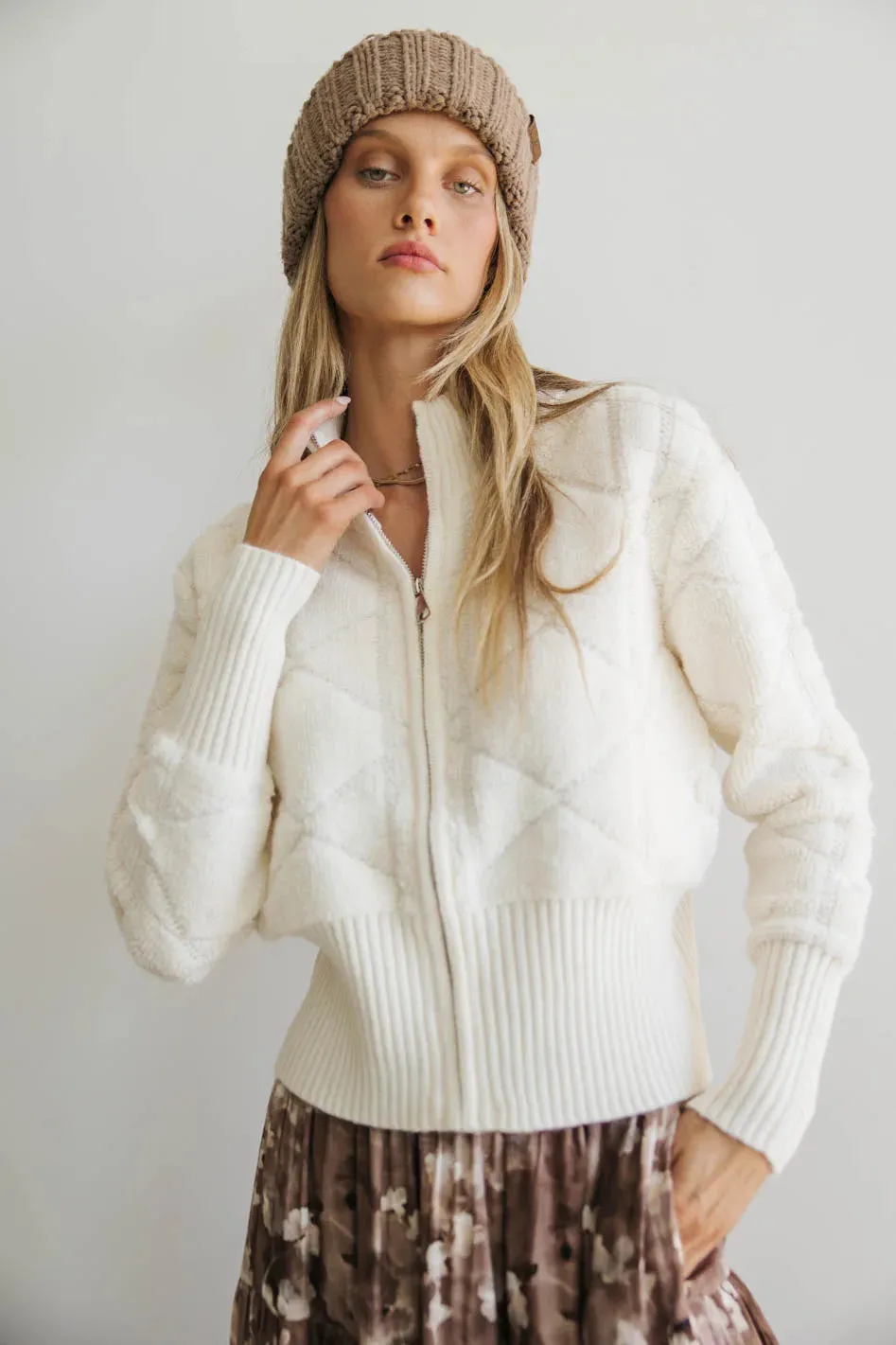 Sheena Quilted Jacket in Ivory - FINAL SALE sold by bohme