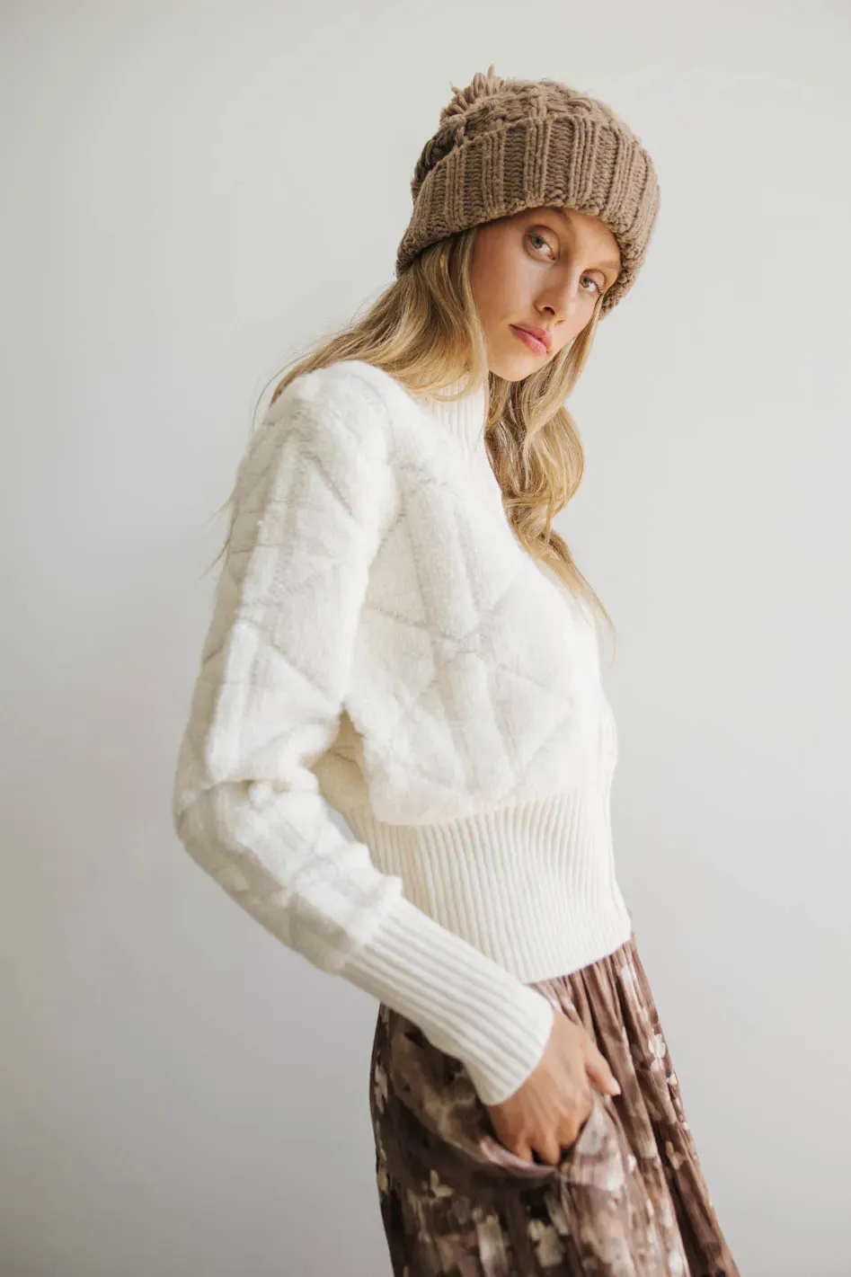 Sheena Quilted Jacket in Ivory - FINAL SALE sold by bohme product image thumbnail 3