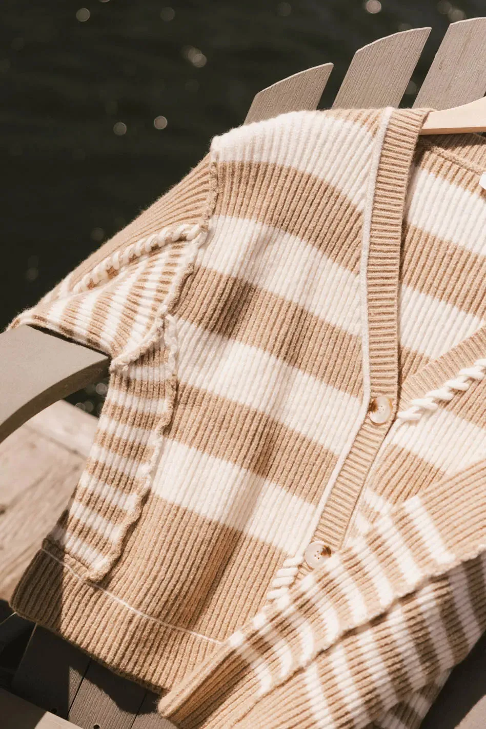 Yannah Striped Cardigan in Camel - FINAL SALE sold by bohme