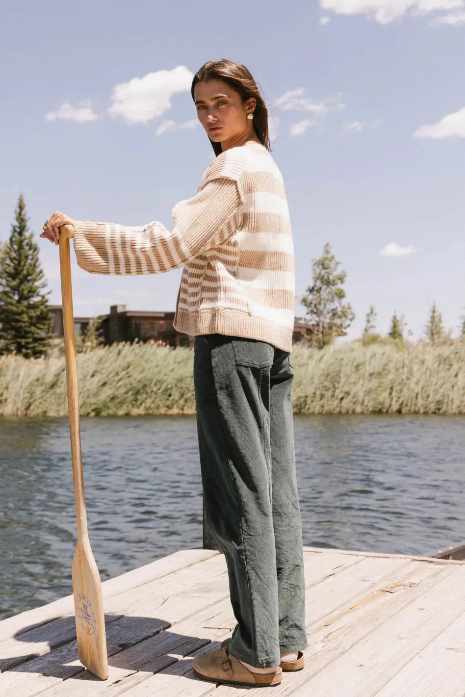 Yannah Striped Cardigan in Camel - FINAL SALE sold by bohme product image thumbnail 4