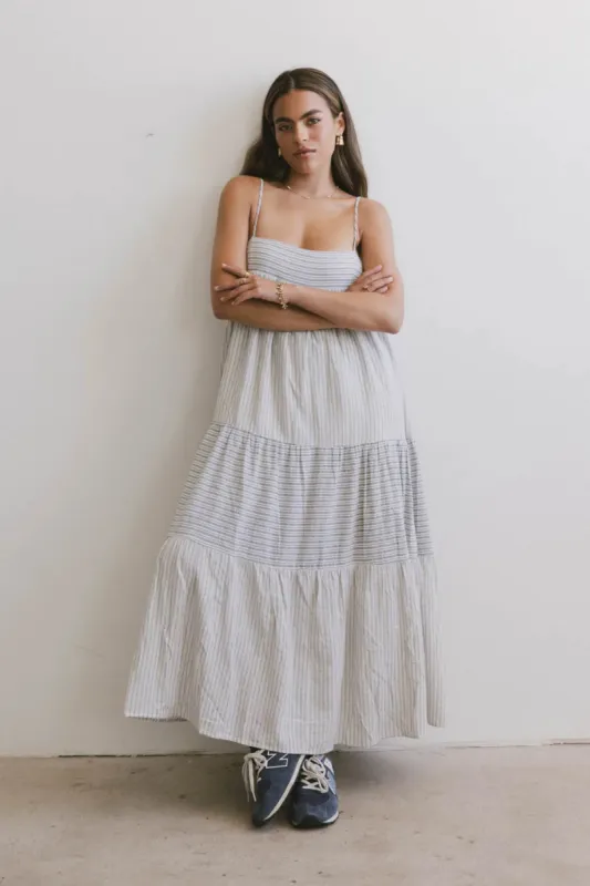 Demi Striped Midi Dress in Blue - FINAL SALE sold by bohme