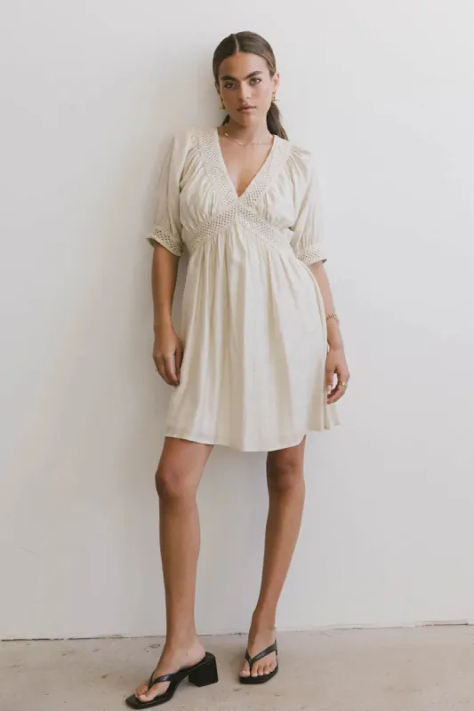 Lorna Mini Dress in Natural - FINAL SALE sold by bohme