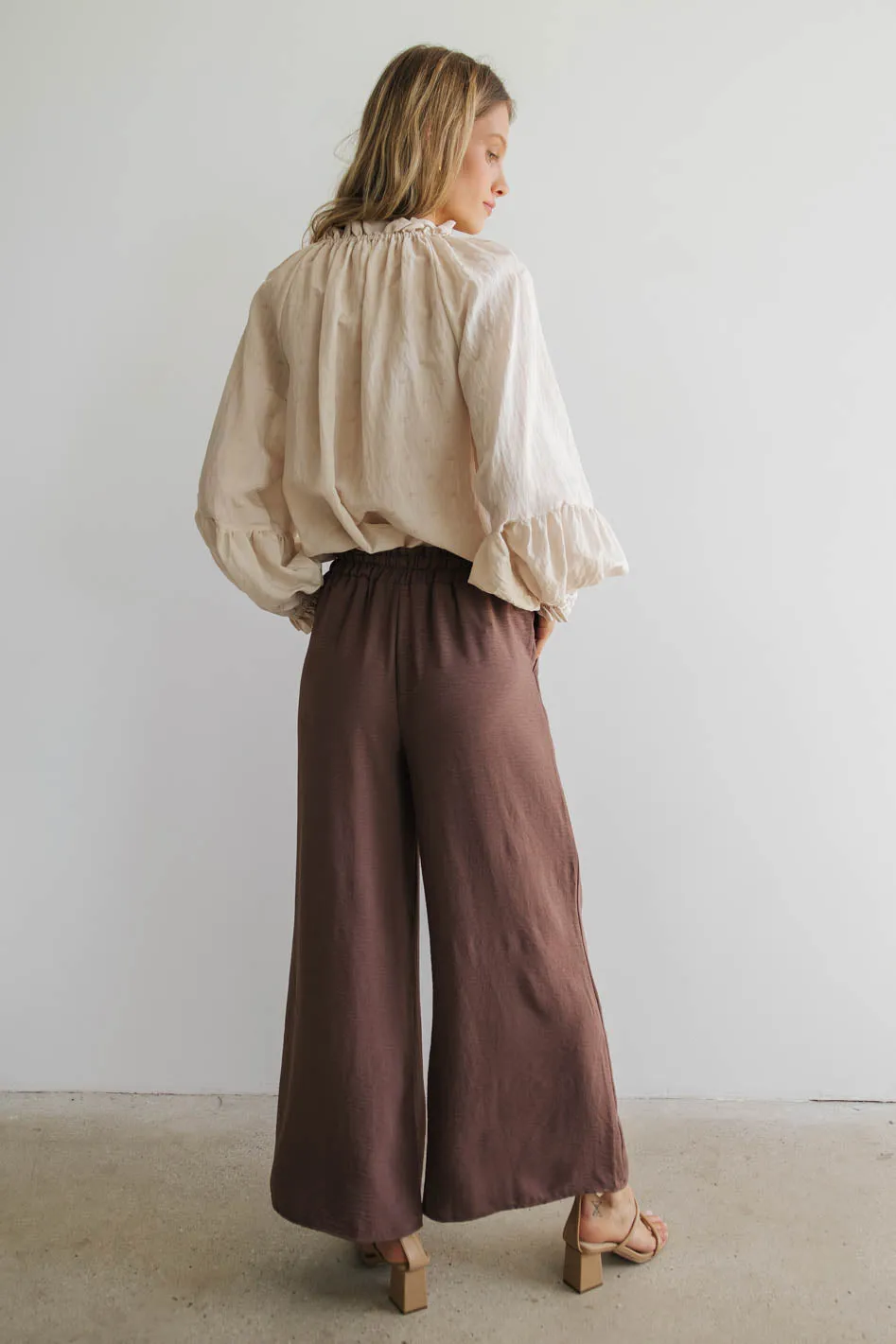 Mina Wide Leg Pants in Mocha - FINAL SALE sold by bohme product image thumbnail 3