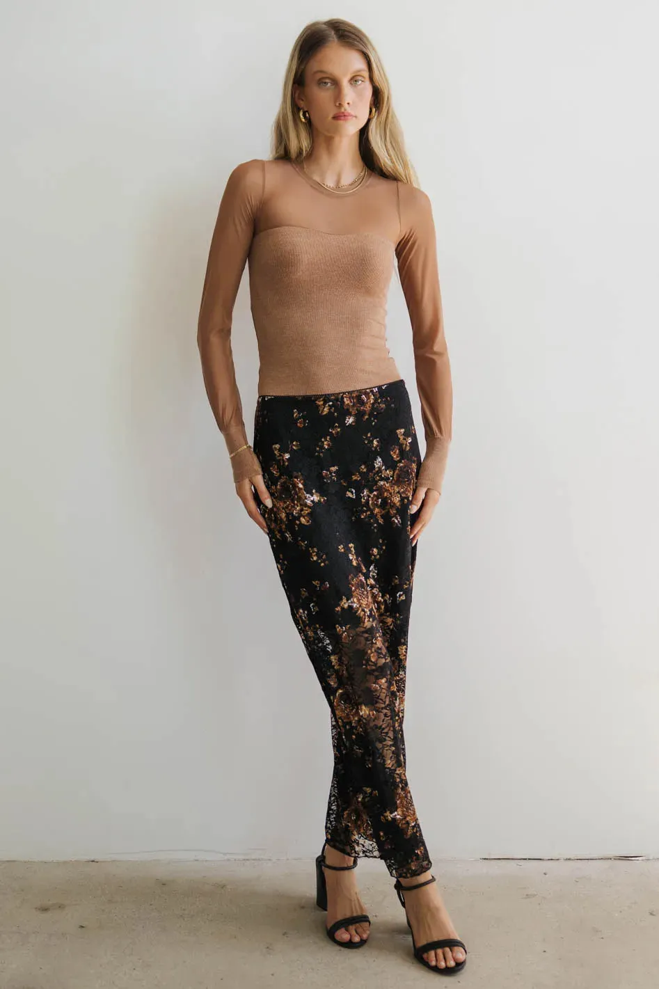 Davina Floral Lace Skirt - FINAL SALE sold by bohme product image thumbnail 4