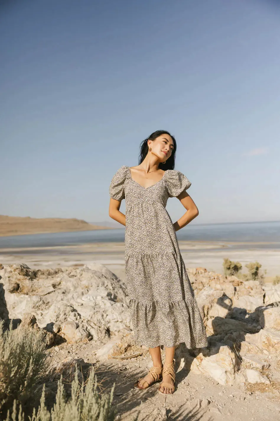 Amelia Ditsy Floral Dress in Black - FINAL SALE sold by bohme