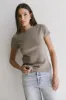 Tara Ribbed Basic Tee in Taupe - FINAL SALE sold by bohme