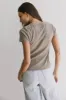 Tara Ribbed Basic Tee in Taupe - FINAL SALE sold by bohme