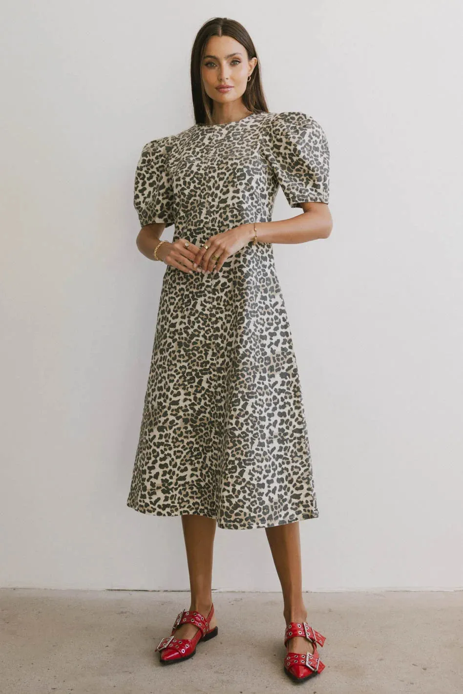 Campbell Denim Dress in Leopard - FINAL SALE sold by bohme
