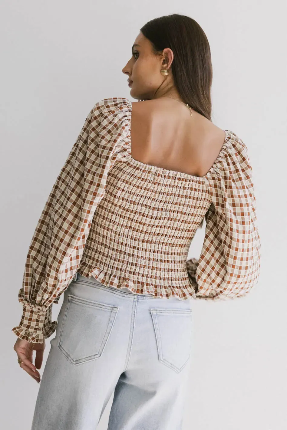 Brinklee Smocked Blouse in Rust - FINAL SALE sold by bohme product image thumbnail 2