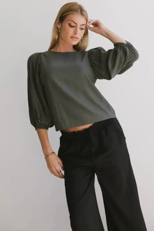 Nadine Blouse in Olive - FINAL SALE sold by bohme