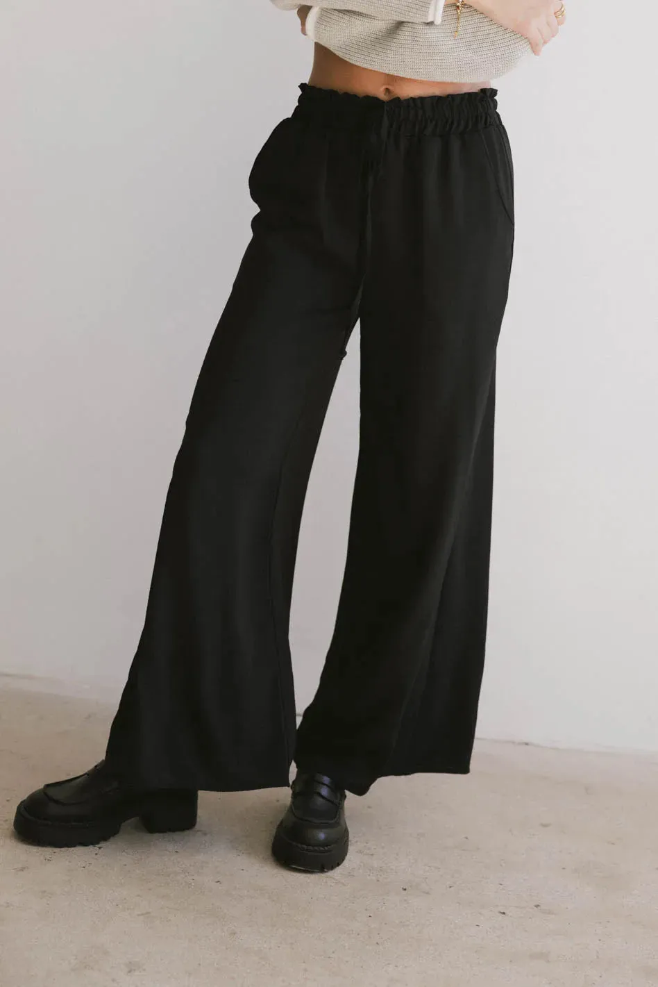 Mina Wide Leg Pants in Black - FINAL SALE sold by bohme