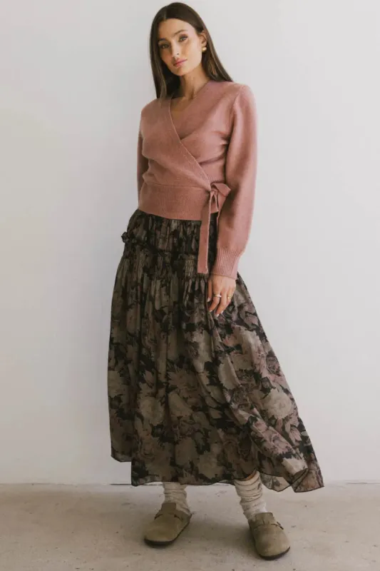 Heather Floral Maxi Skirt in Black - FINAL SALE made by bohme