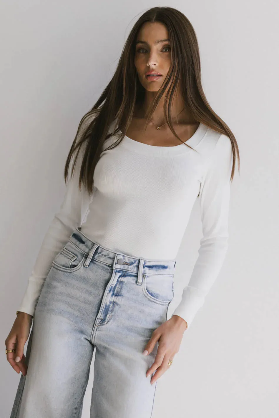 Tylar Scoop Neck Top in Ivory - FINAL SALE sold by bohme product image thumbnail 4