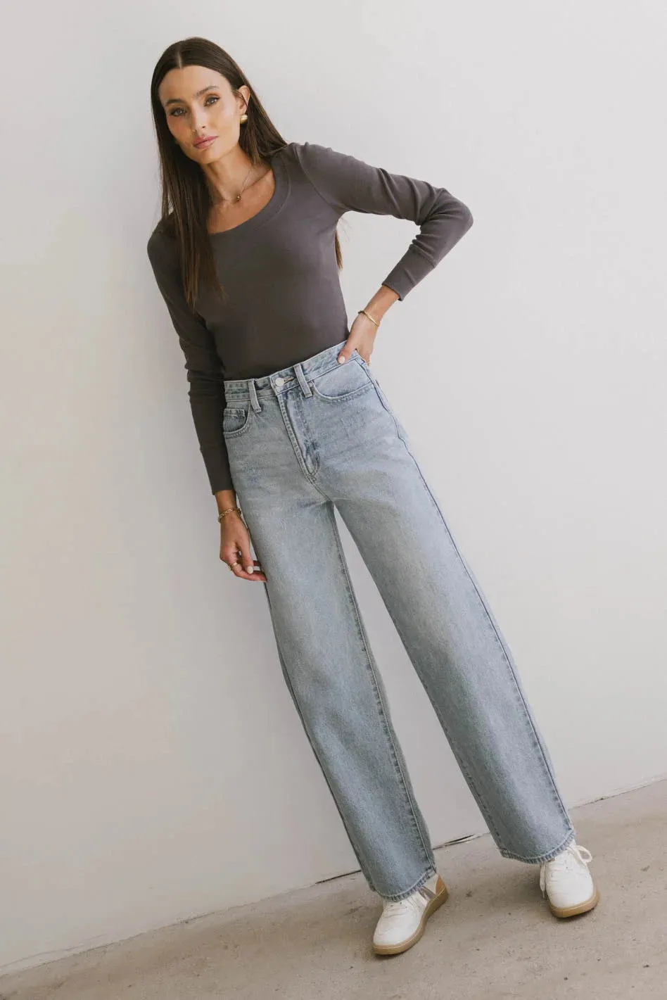 Tylar Scoop Neck Top in Charcoal - FINAL SALE sold by bohme product image thumbnail 3