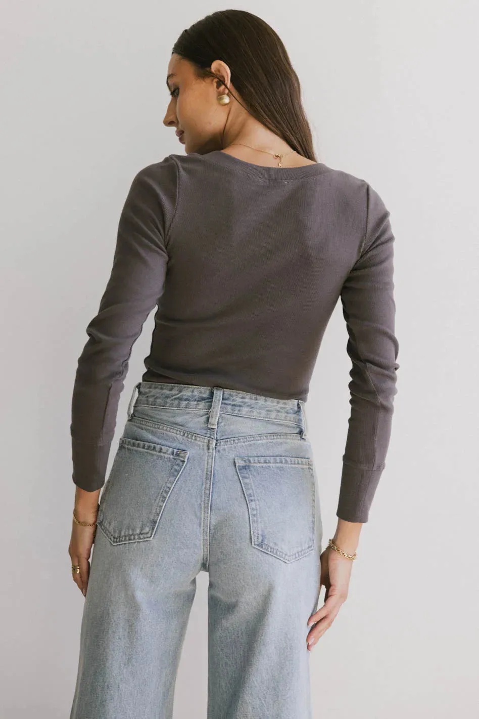 Tylar Scoop Neck Top in Charcoal - FINAL SALE sold by bohme product image thumbnail 2