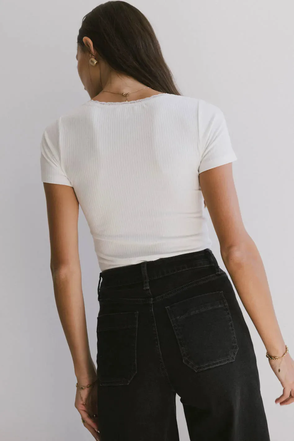 Ipsy Ribbed Tee in Ivory - FINAL SALE sold by bohme product image thumbnail 2