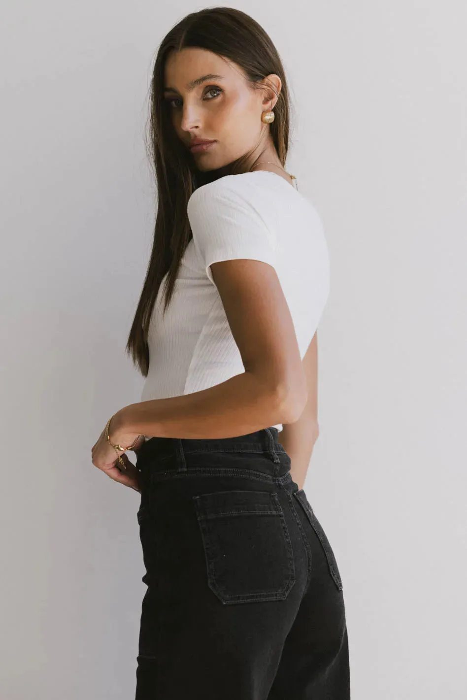Ipsy Ribbed Tee in Ivory - FINAL SALE sold by bohme product image thumbnail 5