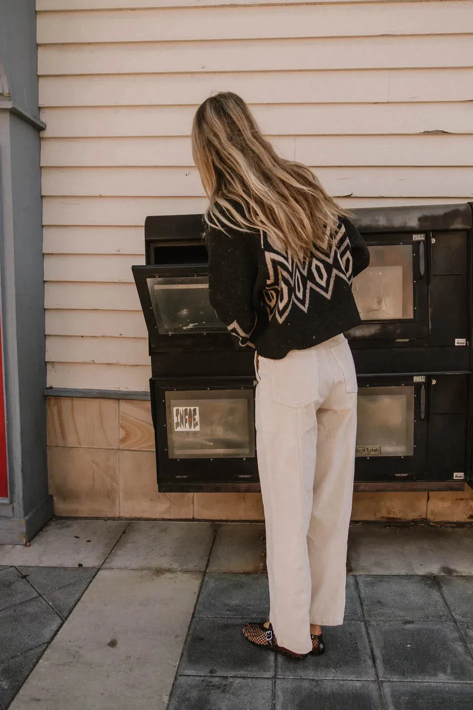 Angelica Geometric Cardigan in Black sold by bohme product image thumbnail 3