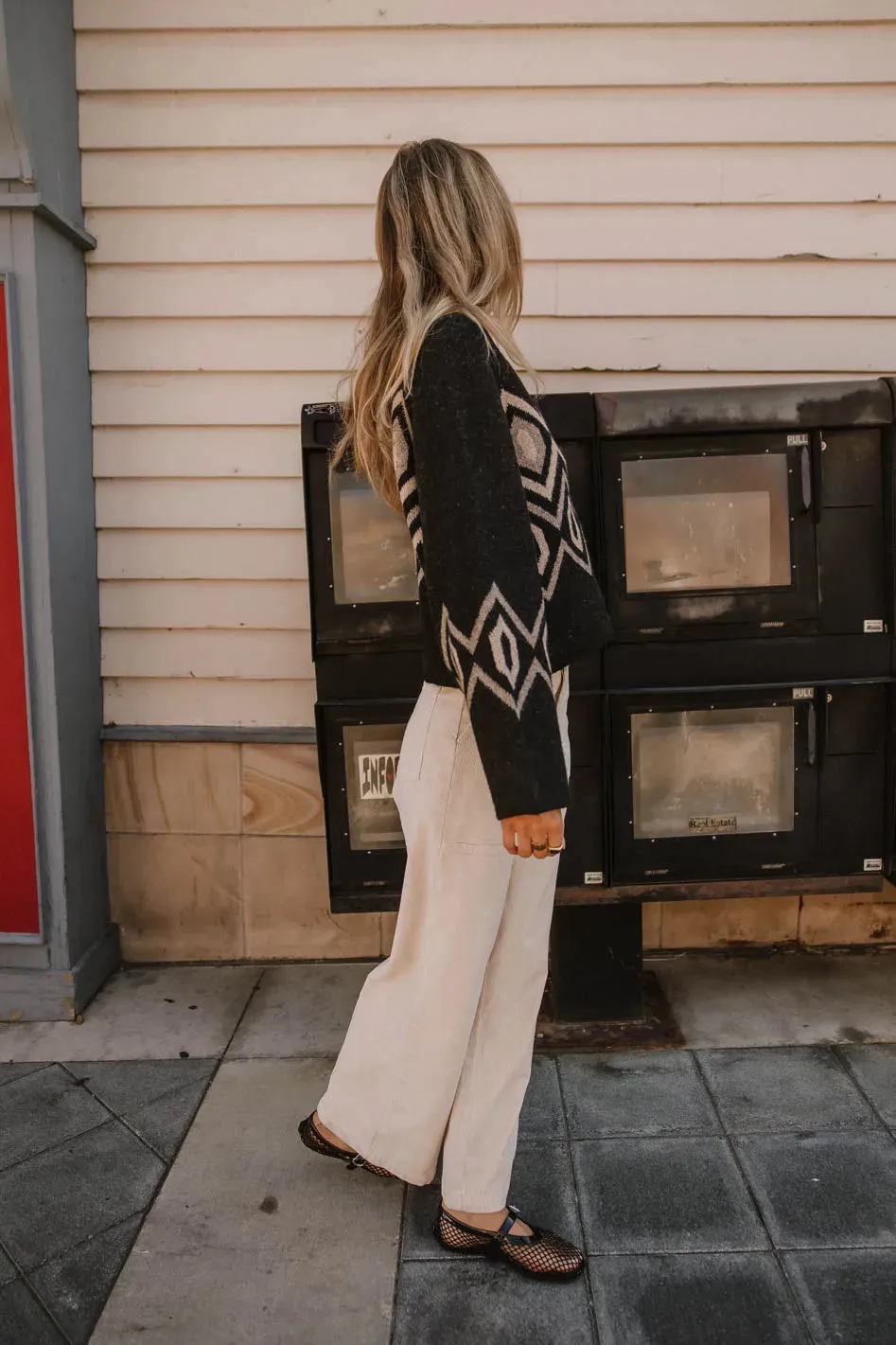 Angelica Geometric Cardigan in Black sold by bohme product image thumbnail 5