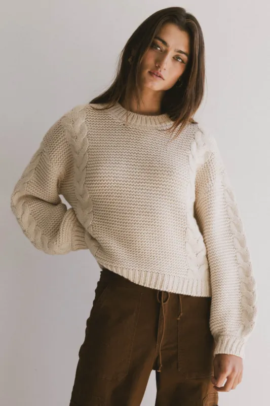 Zaidee Knit Sweater in Beige - FINAL SALE sold by bohme