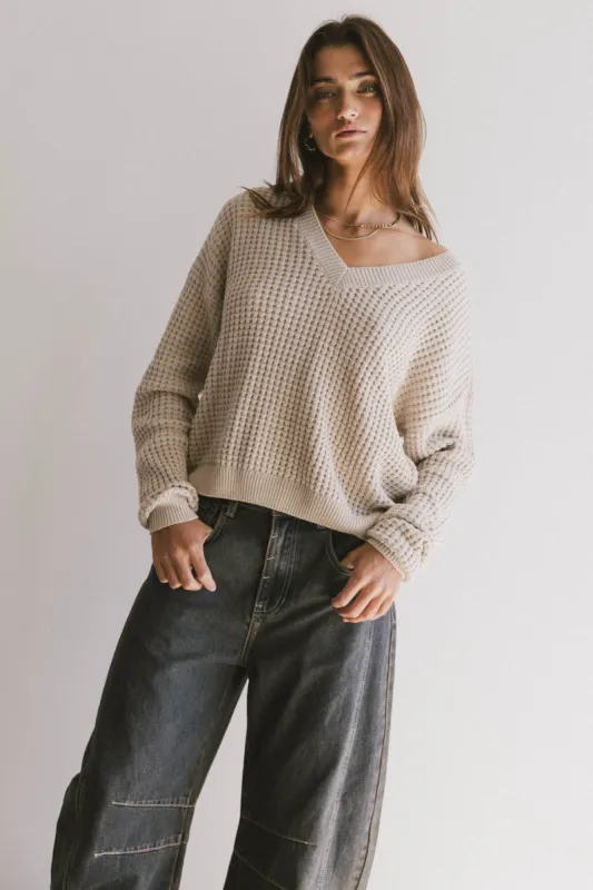 Raychel Knit Sweater in Beige - FINAL SALE sold by bohme