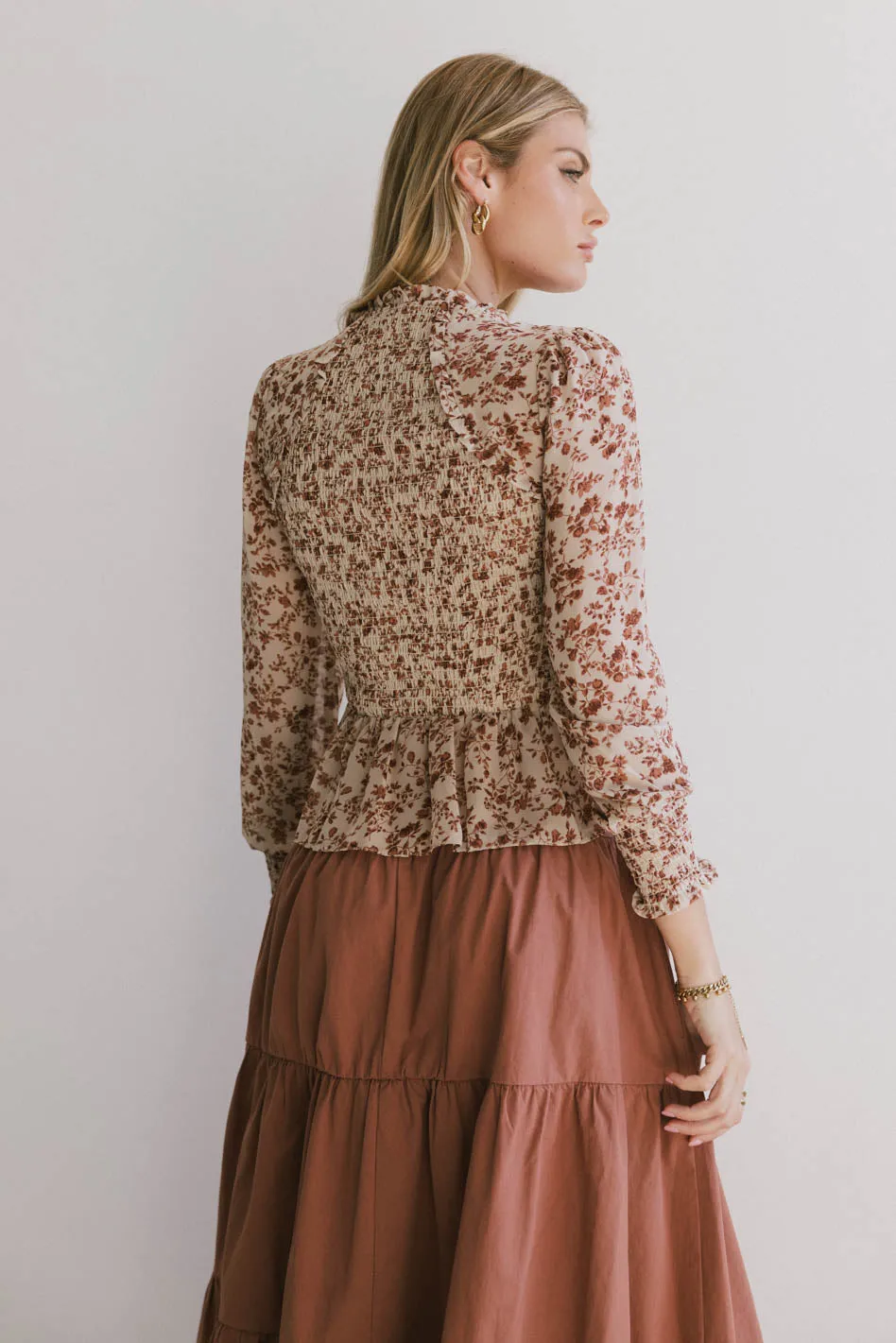Vera Smocked Floral Blouse - FINAL SALE sold by bohme product image thumbnail 3
