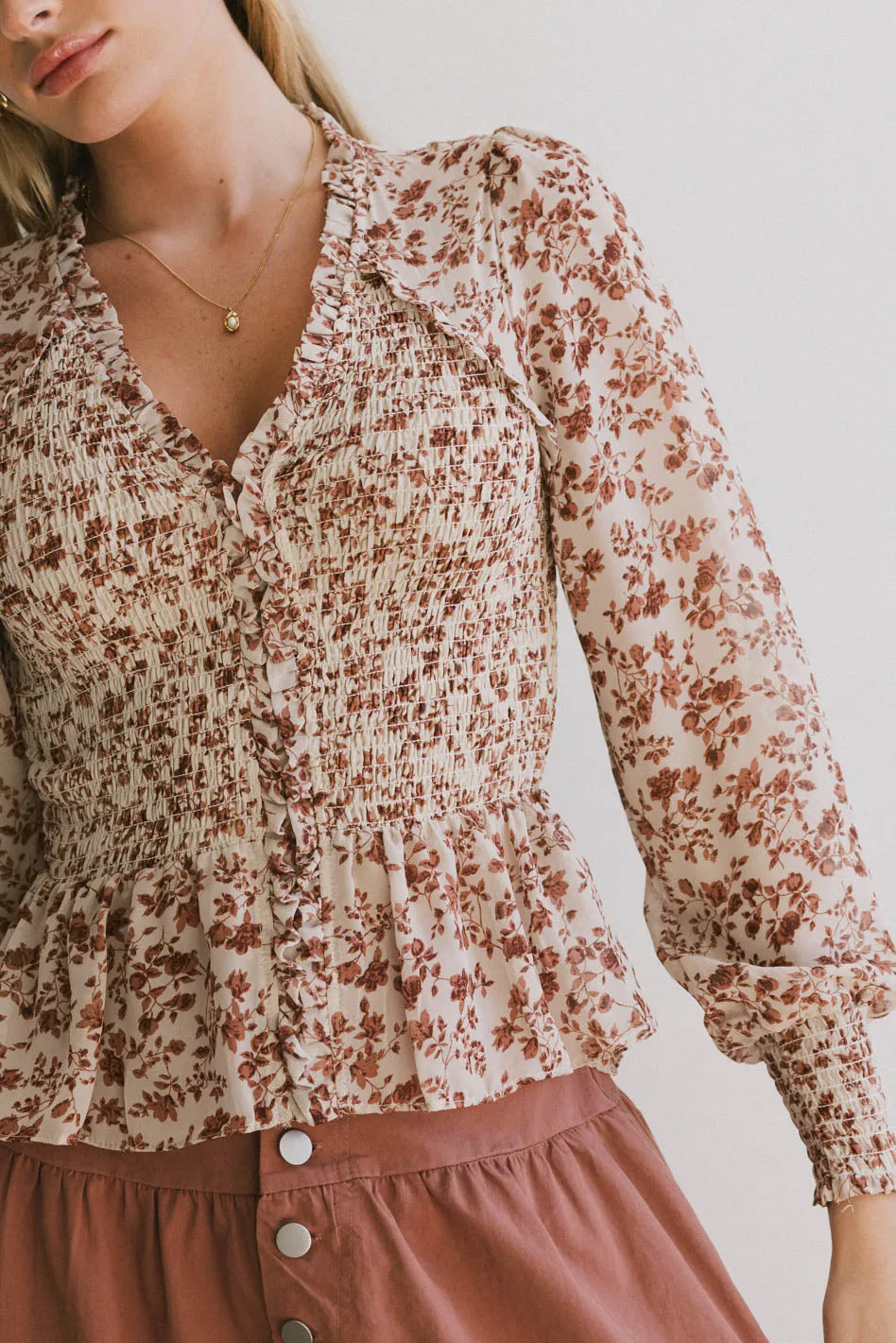 Vera Smocked Floral Blouse - FINAL SALE sold by bohme