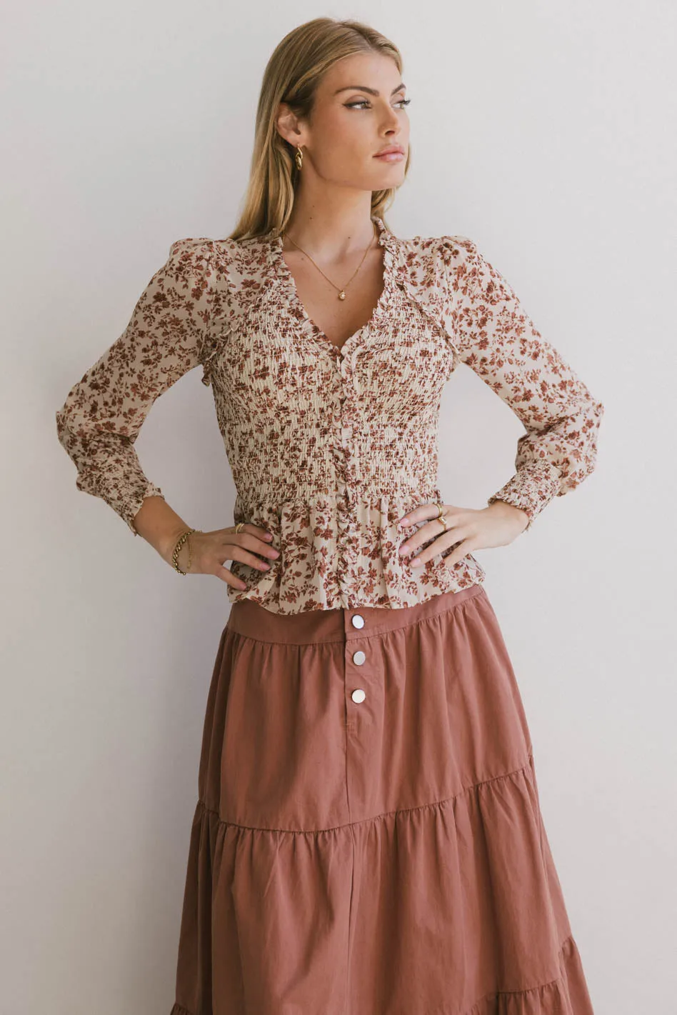 Vera Smocked Floral Blouse - FINAL SALE sold by bohme product image thumbnail 2