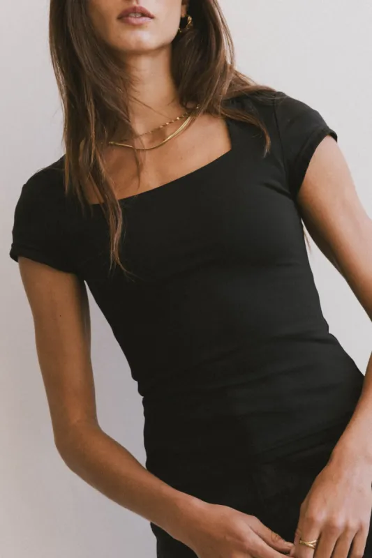 Irene Square Neck Top in Black - FINAL SALE sold by bohme