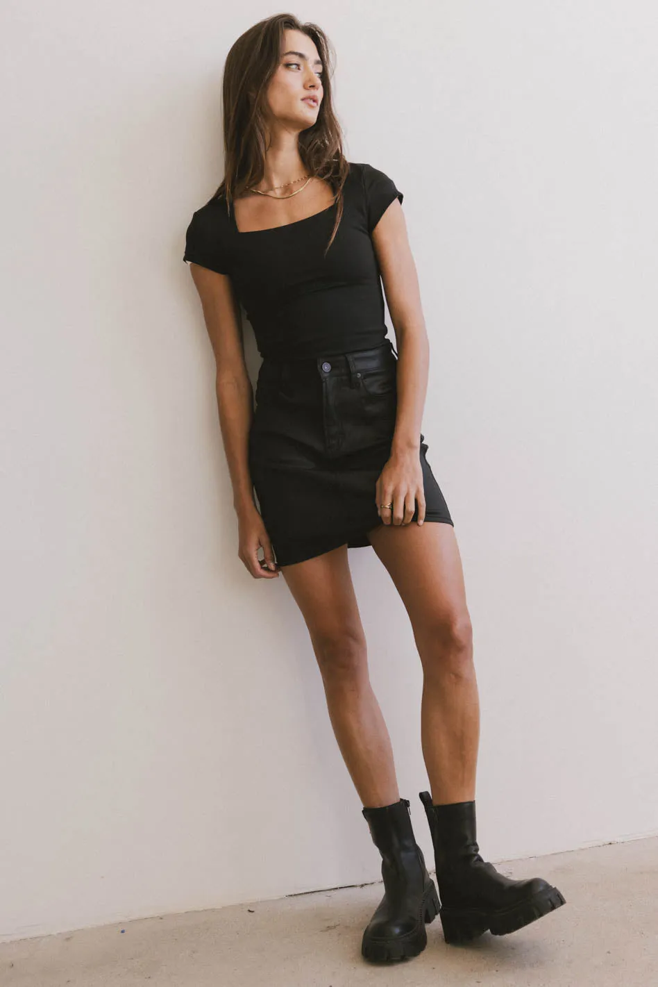 Irene Square Neck Top in Black - FINAL SALE sold by bohme product image thumbnail 4