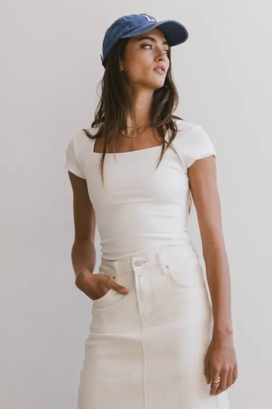 Irene Square Neck Top in Ivory - FINAL SALE sold by bohme