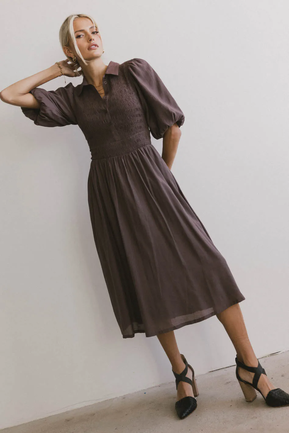 Belen Midi Dress in Mauve - FINAL SALE sold by bohme product image thumbnail 2