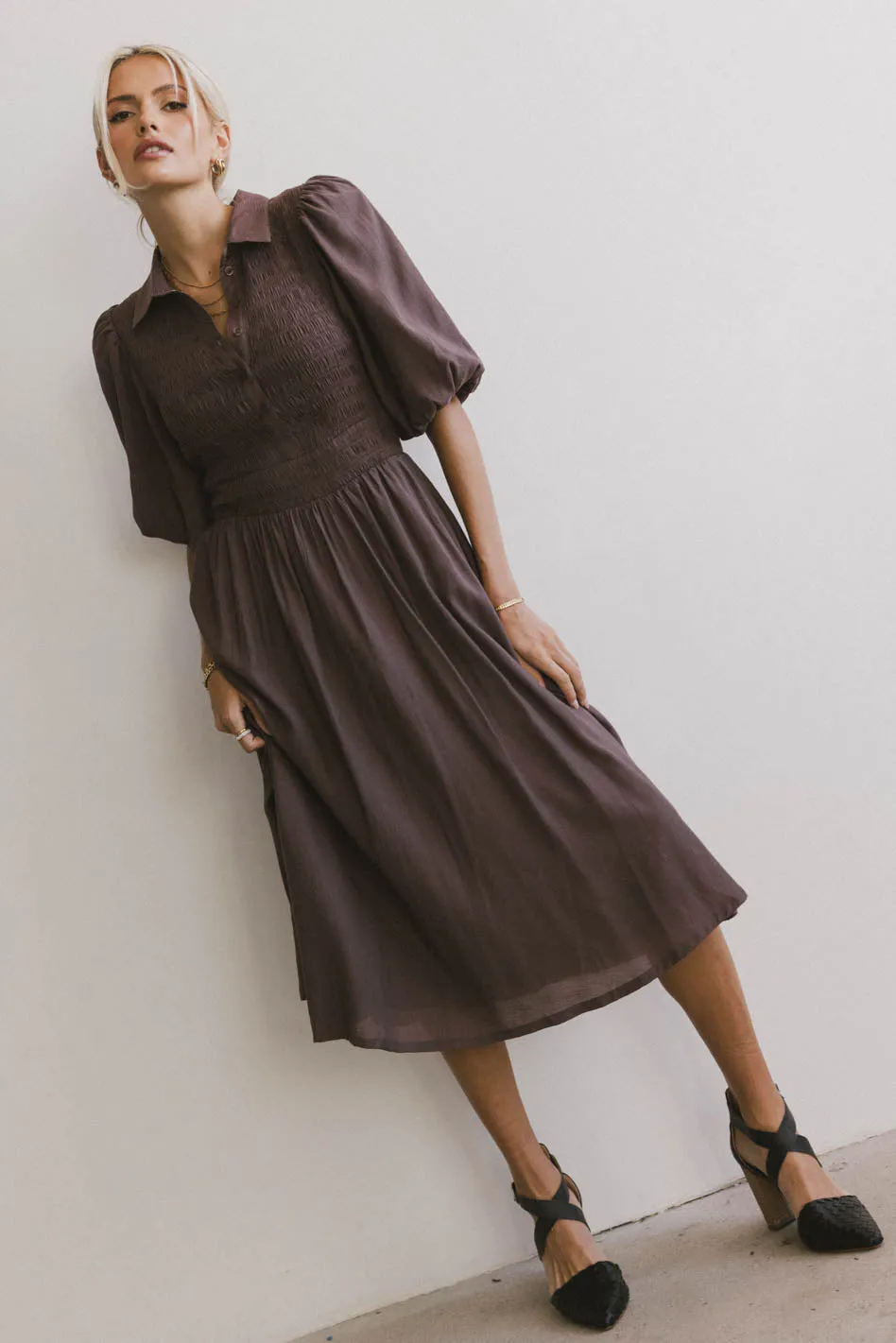Belen Midi Dress in Mauve - FINAL SALE sold by bohme product image thumbnail 4