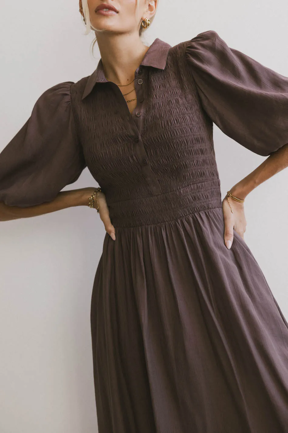 Belen Midi Dress in Mauve - FINAL SALE sold by bohme product image thumbnail 3