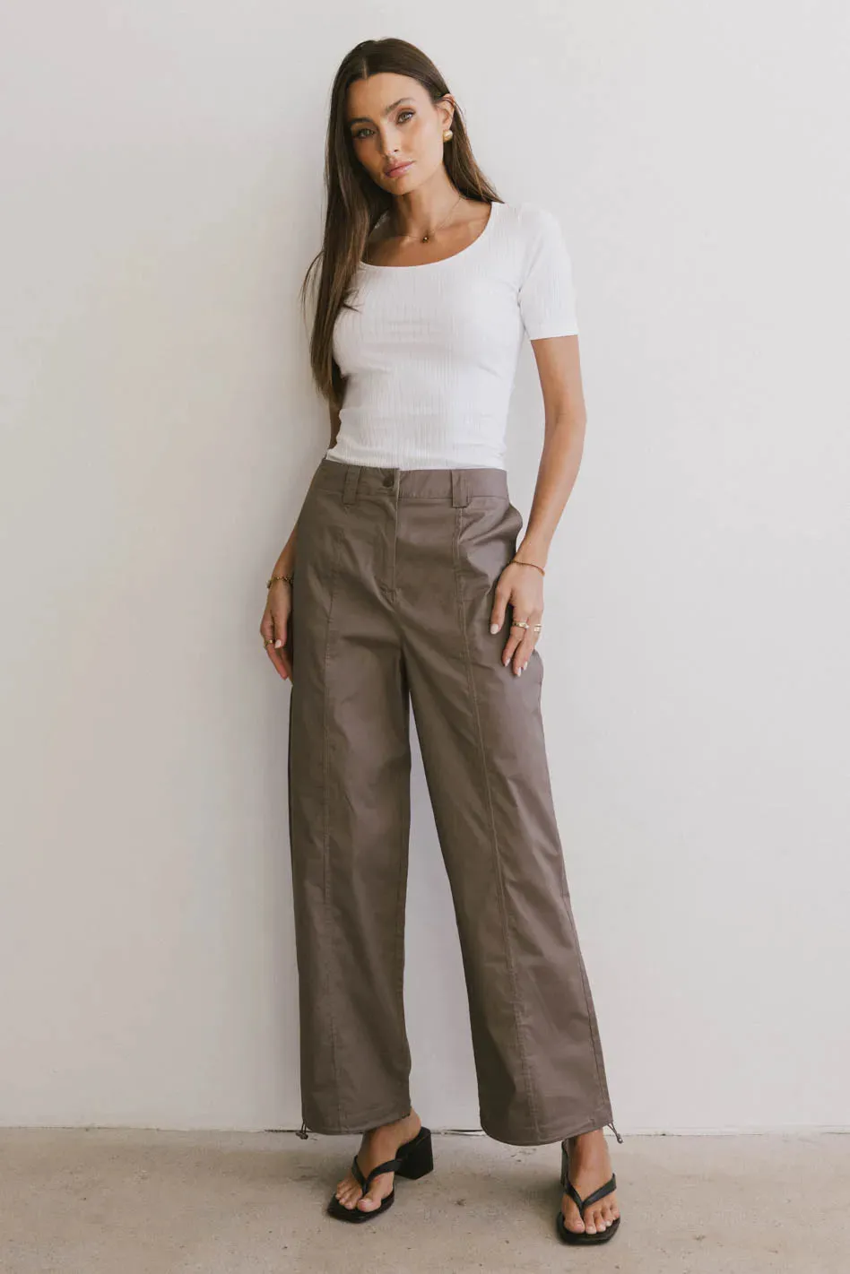 Frank and Oak Emma Wide Leg Pant in Mauve - FINAL SALE sold by bohme