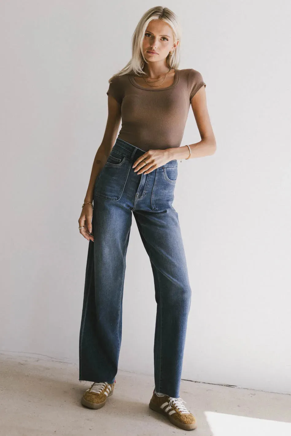 Freya Ribbed Top in Brown - FINAL SALE sold by bohme product image thumbnail 4