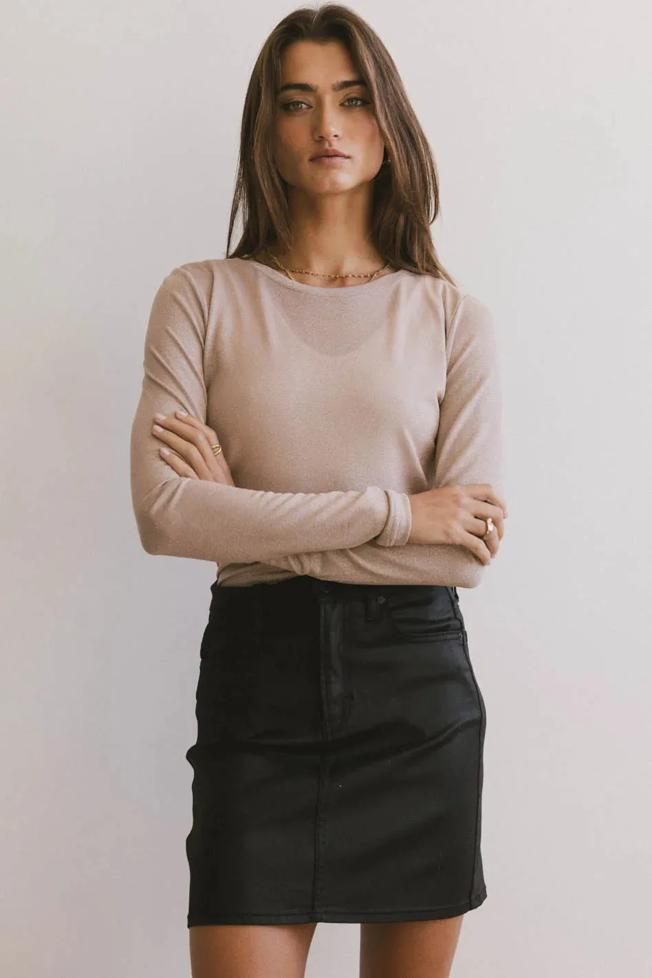 Della Shimmer Top in Mauve - FINAL SALE sold by bohme product image thumbnail 4