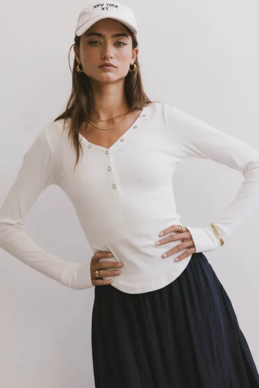Zela Ribbed Top in Ivory - FINAL SALE sold by bohme